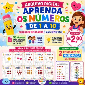 APRENDA OS NÚMERO DE 1 A 10